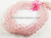 Rose Quartz Far Faceted Round Beads